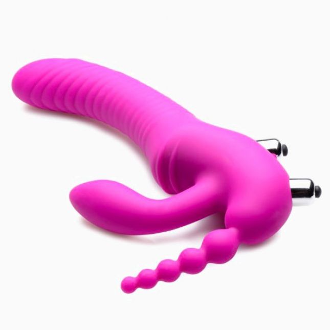 Regal Rider Vibrating Silicone Strapless Strap On Triple G Dildo - страпон, 22.9х3.8 см