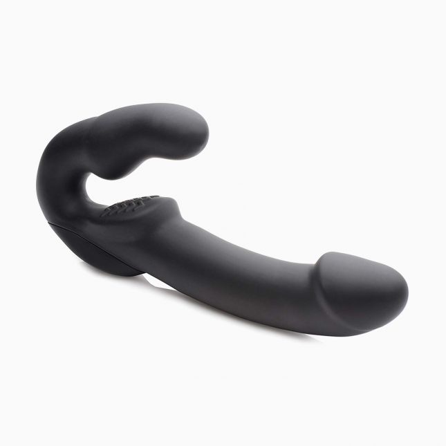 Evoke Rechargeable Vibrating Silicone Strapless Strap On - страпон 24.7х4 см
