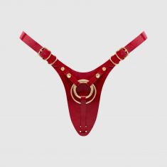 Трусики для страпона Strap-On-Me Leatherette Harness Fabulous - One Size - Red Glossy