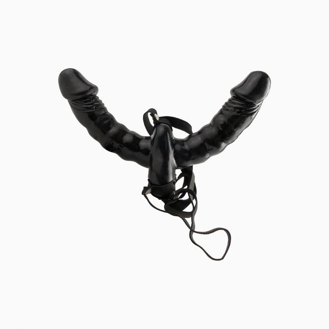 Двойной страпон Fetish Fantasy Vibrating Double Delight Strap-On, 12х3,7 см