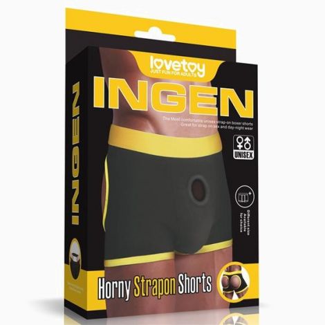 Трусики для страпону - Ingen Horny Strap-On Shorts Black (на талію 71-81 см)