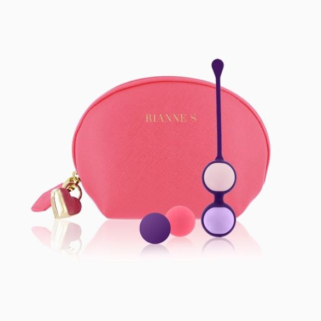Набір вагінальних кульок Rianne S: Pussy Playballs Coral, вага 15г, 25г, 35г, 55г, монолітні, космет