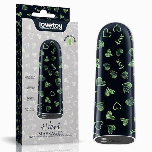 Вібропуля - Rechargeable Glow-in-the-dark Heart Massager Вібропуля - Rechargeable Glow-in-the-dark Heart Massager