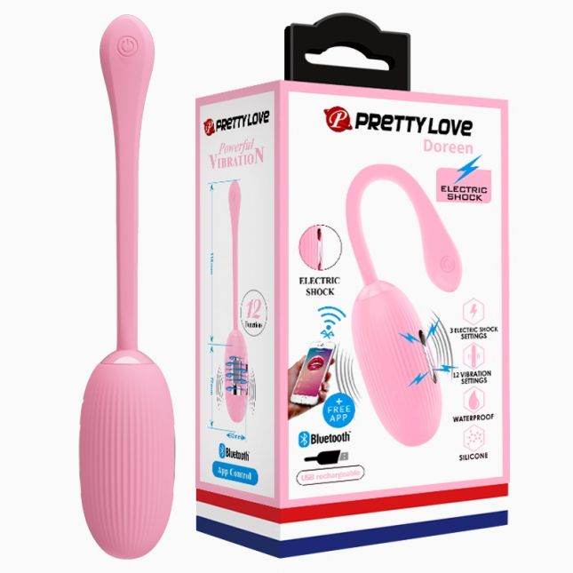 Віброяйце - Pretty Love Doreen Electric Shock Egg Light Pink (App)