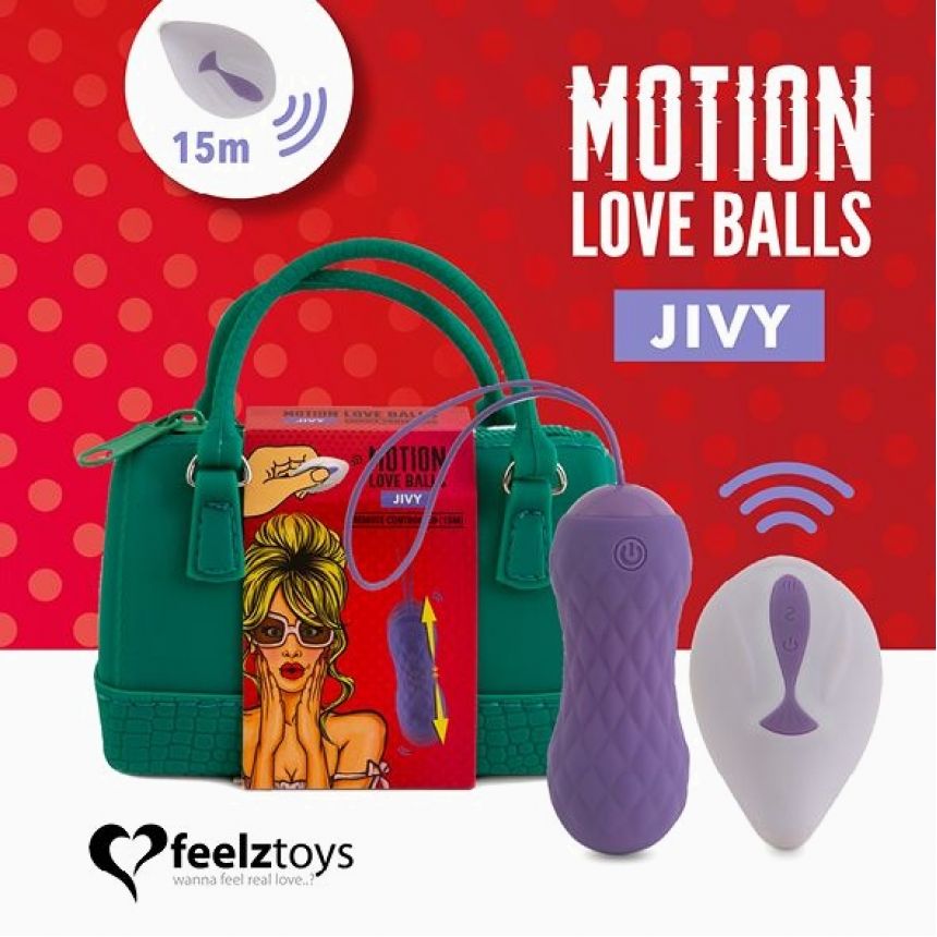Вагінальні кульки з масажем і вібрацією FeelzToys Motion Love Balls Jivy з пультом ДК, 7 режимів Вагінальні кульки з масажем і вібрацією FeelzToys Motion Love Balls Jivy з пультом ДК, 7 режимів