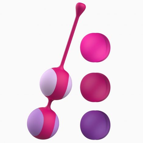 Вагінальні кульки Liebe Kewos — Cerise/Candy Violet, 5 кульок у комплекті, 15, 25, 35, 45 та 55 г