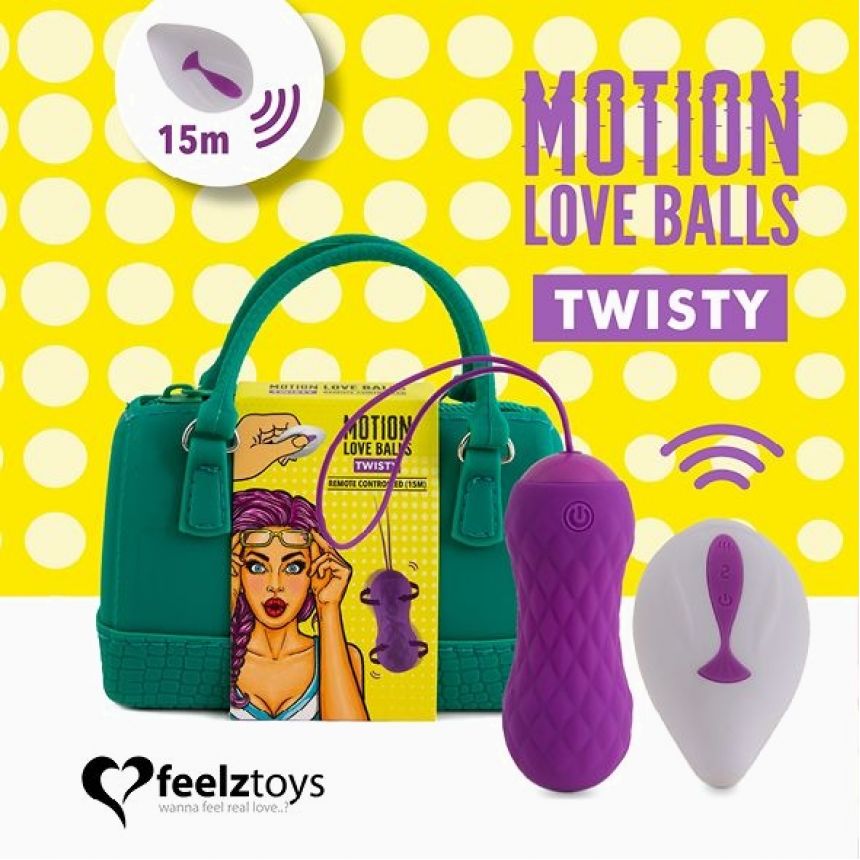 Вагінальні кульки з масажем і вібрацією FeelzToys Motion Love Balls Twisty з пультом ДК, 7 режимів Вагінальні кульки з масажем і вібрацією FeelzToys Motion Love Balls Twisty з пультом ДК, 7 режимів