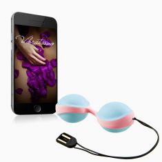 Вагинальные шарики - Vibratissimo DuoBalls Charger, голубой/розовый