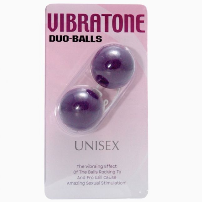 Вагінальні кульки - Vibratone Duo Balls Blistercard, фіолетовий