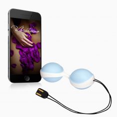 Вагинальные шарики - Vibratissimo DuoBalls Charger, голубой/белый