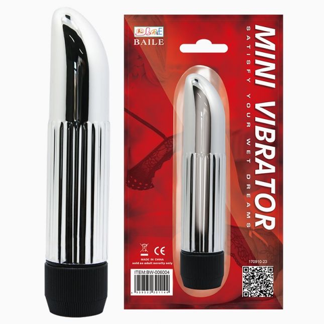 Классический вибратор - Lady Finger Vibe Silver, 14 cm