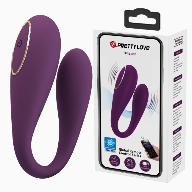 Вібратор - Pretty Love August Stimulator Dark Purple (App)
