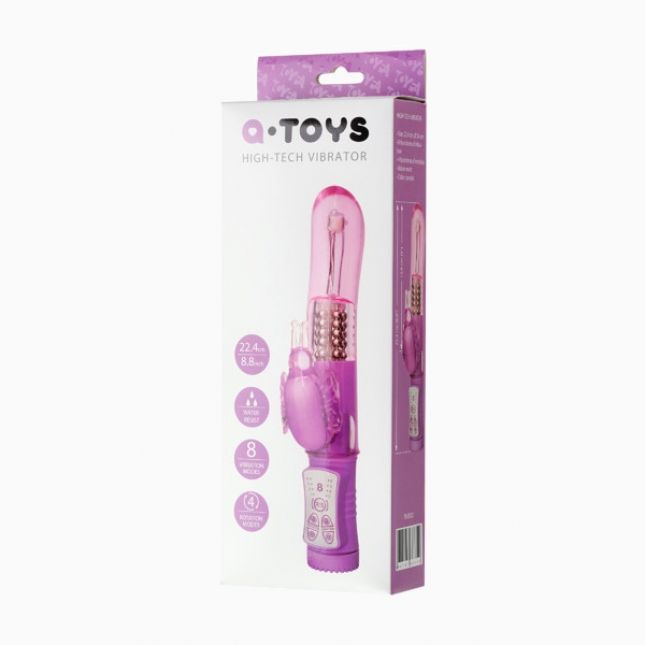 Вібратор з кліторальним стимулятором Toyfa A - Toys High - Tech Fantasy, TPE, фіолетовий, 22,4 см
