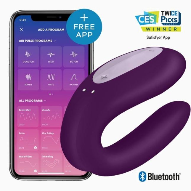 Вібратор для пар - Satisfyer Double Joy Violet (App)