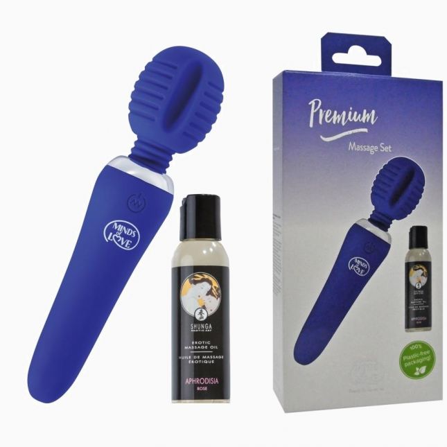 Вібромасажер з лубрикантом - Minds of Love Premium Massage Set Lila