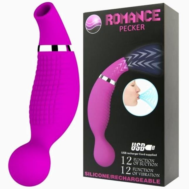 Кліторальний стимулятор - Romance Pecker Sucking Vibrator Purple