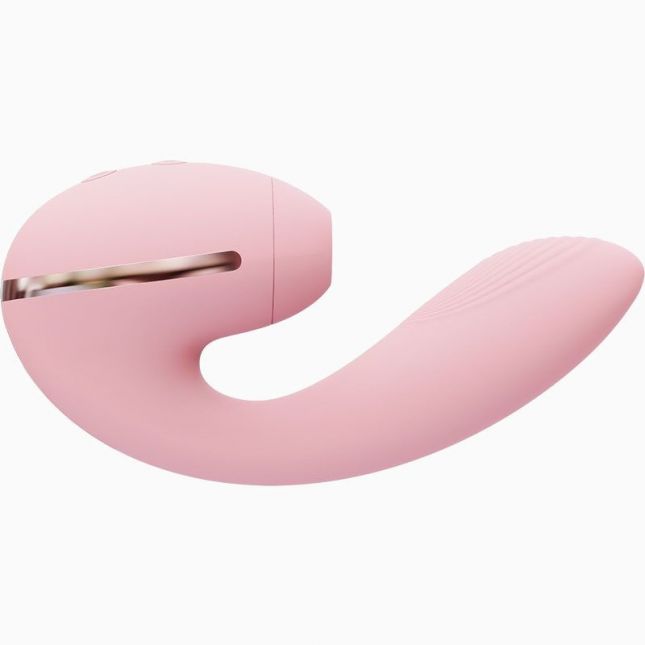 Вакуумний вібратор Kistoy Tina Mini Pink, вагінально-кліторальний