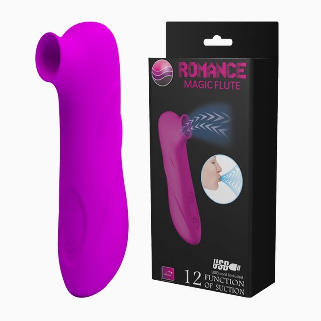 Кліторний стимулятор - Romance Magic Flute Suction Vibrator Purple