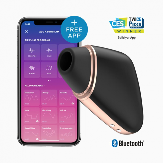 Вакуумний кліторальний вібратор - Satisfyer Love Triangle Black (App)