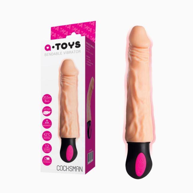 Реалістичний вібратор Toyfa A - Toys Cocksman з підігріванням, TPE, 12 режимів вібрації, 21 см