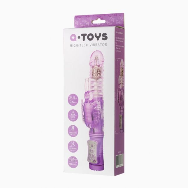 Вибратор с клиторальным стимулятором Toyfa A-Toys High-Tech Fantasy, TPE, фиолетовый, 25,5 см