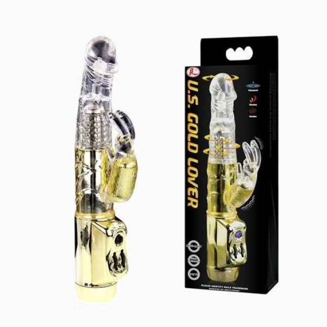 Вібратор - U.S. Gold Lover Rotating Vibrator, 22.5 см Вібратор - U.S. Gold Lover Rotating Vibrator, 22.5 см