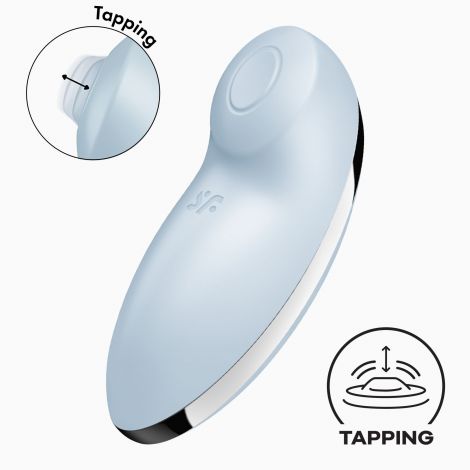 Вібростимулятор-пульсатор Satisfyer Tap & Climax 2 Blue, ефект постукування пальцем