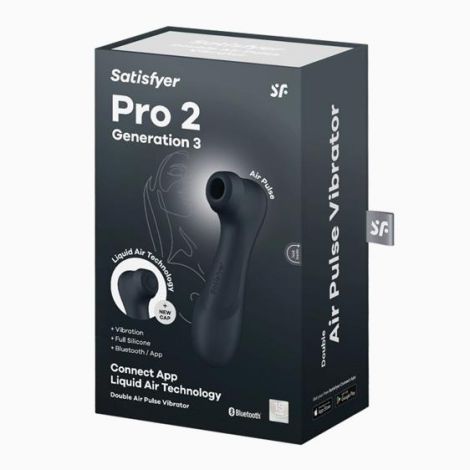 Кліторальний стимулятор - Satisfyer Pro 2 Generation 3 With Liquid Air Black Bluetooth/(App)