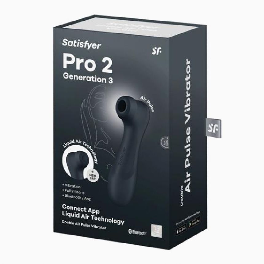 Кліторальний стимулятор - Satisfyer Pro 2 Generation 3 With Liquid Air Black Bluetooth/(App) Кліторальний стимулятор - Satisfyer Pro 2 Generation 3 With Liquid Air Black Bluetooth/(App)