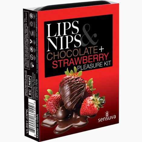 Подарунковий набір Sensuva Lips & Nips Pleasure Kit - Chocolate Strawberry 2 x 4г