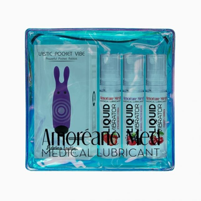 Набір вібраторів - Amoreane Med Purple (strawberry + berries + cherry по 10 мл)