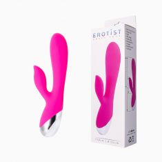 Вібратор з кліторальним стимулятором Erotist, силікон, рожевий, 19 см Вібратор з кліторальним стимулятором Erotist, силікон, рожевий, 19 см