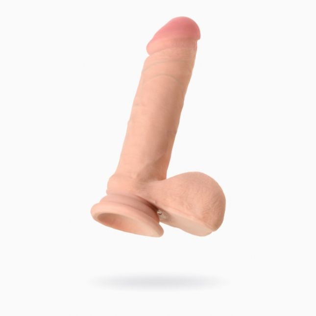 Реалистичный вибратор Toyfa RealStick Elite Vibro, TPR, телесный, 7 режимов вибрации, 20 см