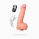 Вібратор з пультом ДУ Toyfa RealStick Elite Vibro, що перезаряджається, TPR, тілесний, 10 режимів вибраци