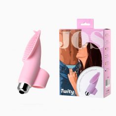 Вібронасадка на палець JOS Twity для прелюдії, силікон, пудра, 10,2 см