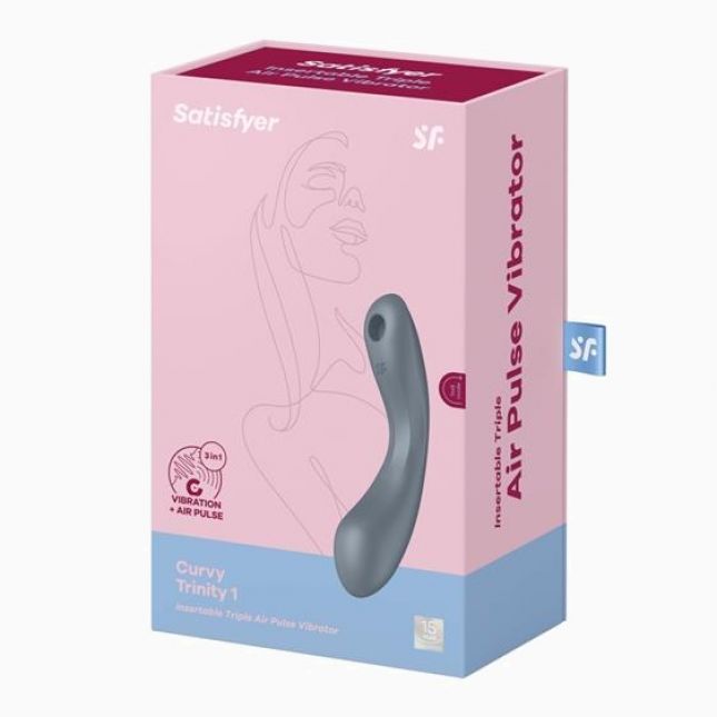 Кліторальний стимулятор - Satisfyer Curvy Trinity 1 Bluegrey