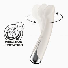 Вибратор с ротацией Satisfyer Spinning G-Spot 1 Beige, плоская площадка для стимуляции точки G