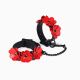 Наручники Liebe Seele Flower Rhythm - Black and Red Leather Flowers Hand Cuffs (мятая упаковка!!!)