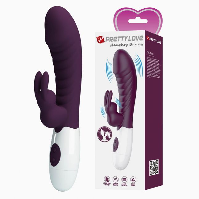 Вібратор - Pretty Love Naughty Bunny Vibrator Dark Purple