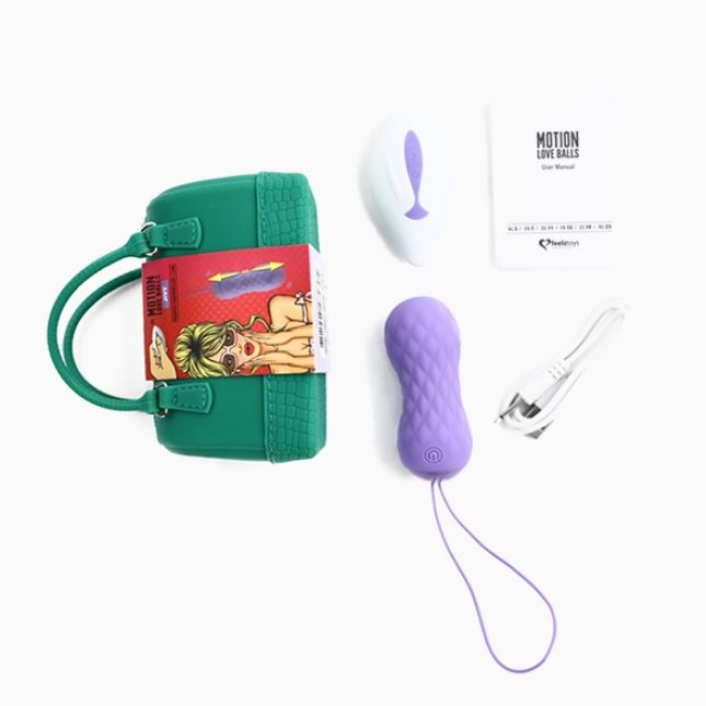 FeelzToys Remote Controlled Motion Love Balls Jivy - виброяйцо с дистанционным управлением, 8,3х3,3 см