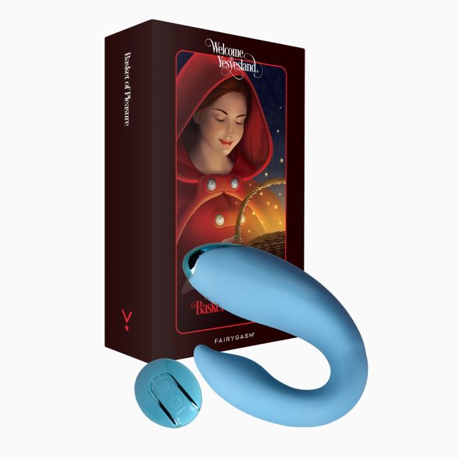Вибратор для пар FairyGasm PleasureBerry blue, зарядный кейс, пульт ДУ