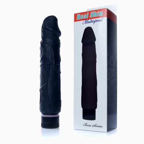 Вібратор - Real Skin Multispeed Black, 22 см