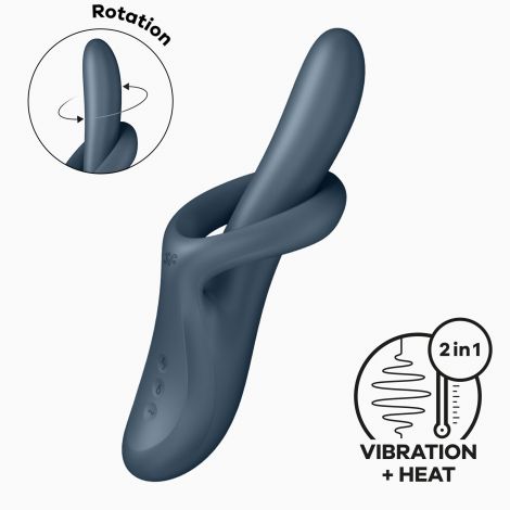 Вібратор з ротацією Satisfyer Heat Flex 4 Grey, підігрів до 39°C