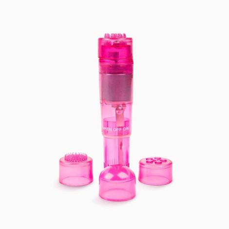 Brazzers VV020 - компактный вибратор с насадками, 10х2.5 см.