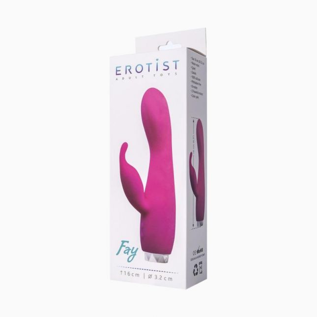 Вібратор з кліторальним стимулятором Erotist Fay, силікон, рожевий, 17 см