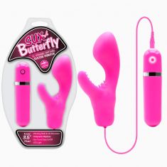 Стимулятор G -точки - Sux Butterfly Pink Vibrator mit Klitorisreizer