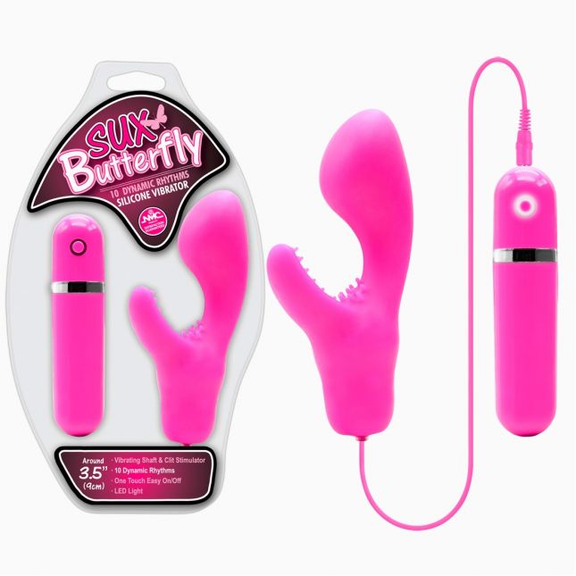 Стимулятор G -точки - Sux Butterfly Pink Vibrator mit Klitorisreizer