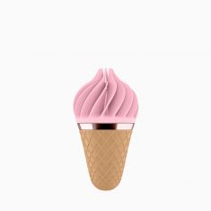 Satisfyer Layons Sweet Treat - стимулятор для клитора с вращающимися лепестками, 10х4 см (розовый с коричневым)