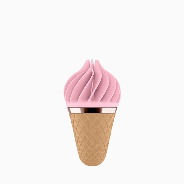 Satisfyer Layons Sweet Treat - стимулятор для клитора с вращающимися лепестками, 10х4 см (розовый с коричневым)