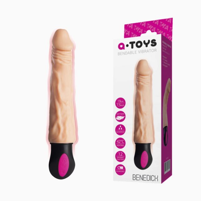 Реалістичний вібратор Toyfa A - Toys Benedick з підігріванням, TPE, 12 режимів вібрації, 18 см